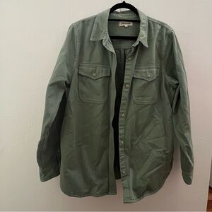 Madewell Green garment dyed work shirt